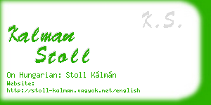 kalman stoll business card
