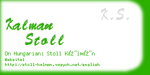 kalman stoll business card